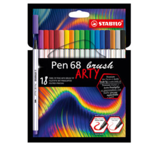 Astuccio 12 pennarelli PEN 68 Brush ARTY Line 568/12 Stabilo
